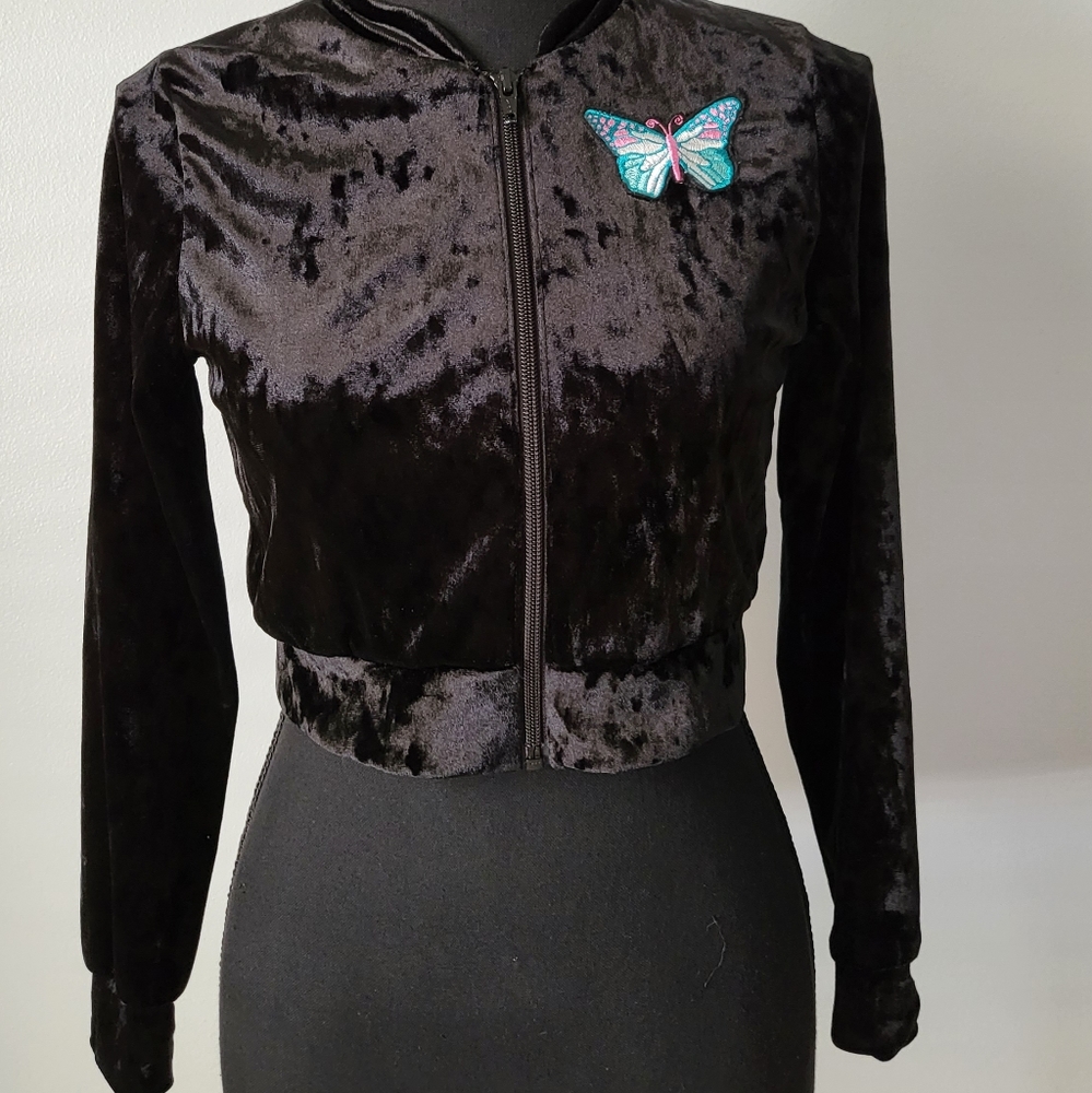 Black velvet-like jacket